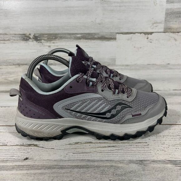Saucony Womens Excursion TR15 Trail Running‎ Shoe Gray & Purple Size 7.5 - Picture 1 of 8
